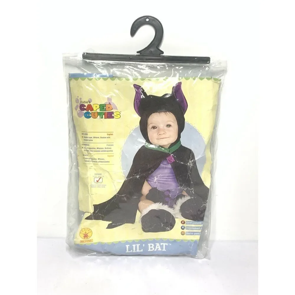 Rubies Costume Lil Bat Cape, Gloves & Hat Infant Baby Size 1-2 ~ 12-18 Months